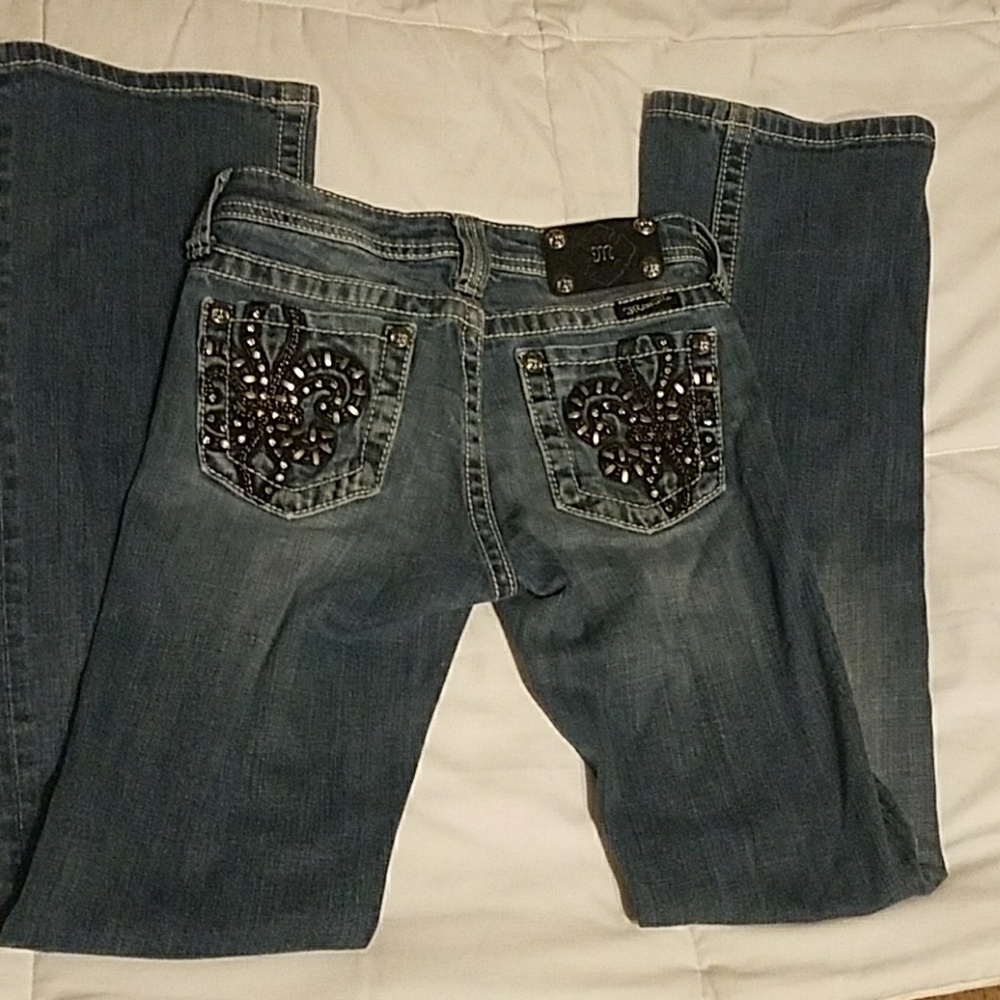 Miss Me Dark Blue Embellished Back Pocket Jeans